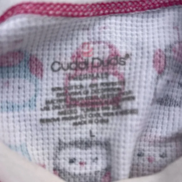 Cuddl Duds Owl Print Pajama Set - Pink and Blue - Picture 2 of 4